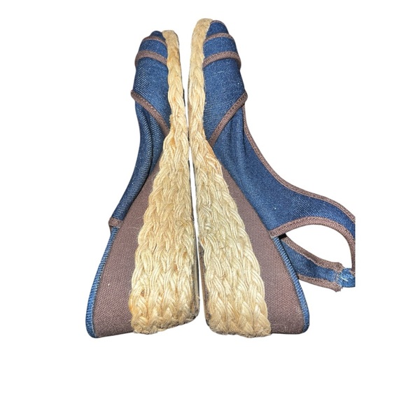 Lauren Ralph Lauren Women's Blue Wedge Sandals SZ 7 - Picture 3 of 3